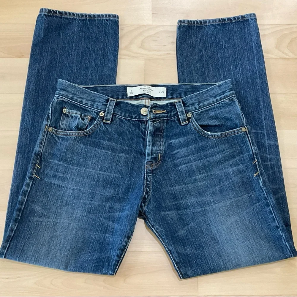 Abercrombie & Fitch Boyfriend Button Fly Straight Leg Jeans 25 - Picture 5 of 16